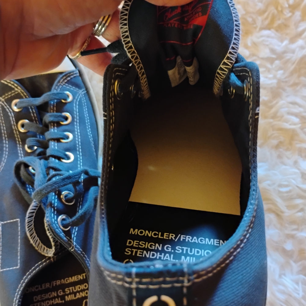 Moncler Blue High-Top Sneakers - Picture 6 of 16